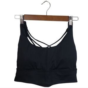 VICTORIA'S SECRET SPORT Black Strappy Mesh Sports Bra Medium NWT